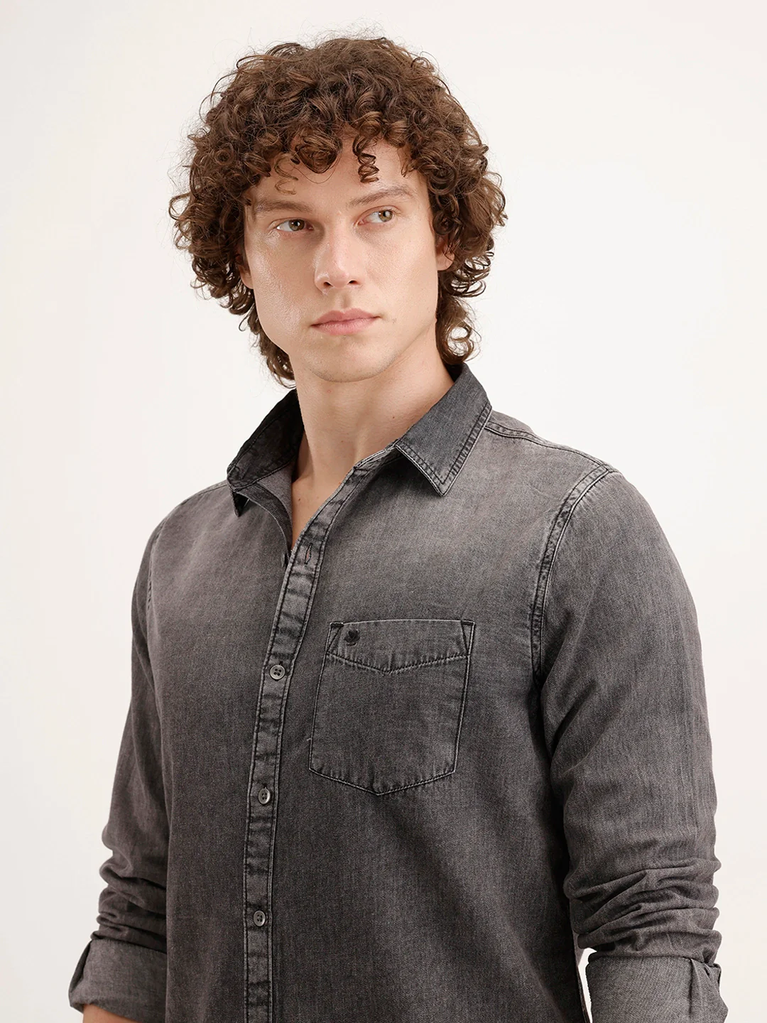 Slim Fit Faded Shirt | Grey - Image 5