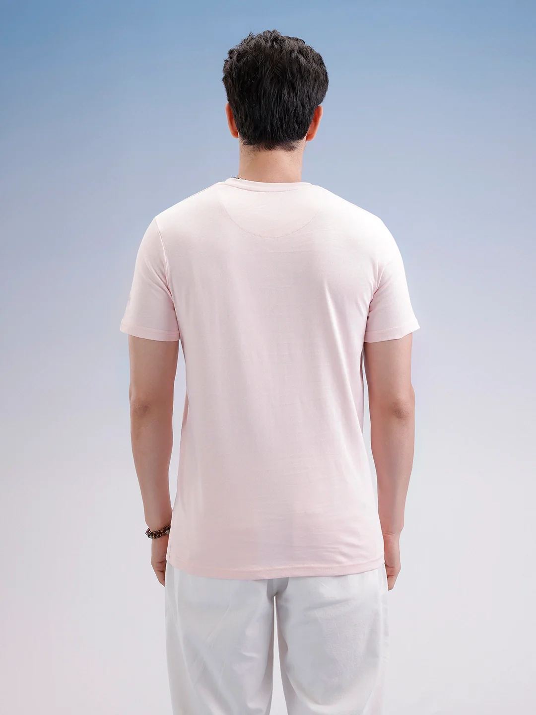 Slim Fit Flock Printed T-Shirt  | Pink - Image 3