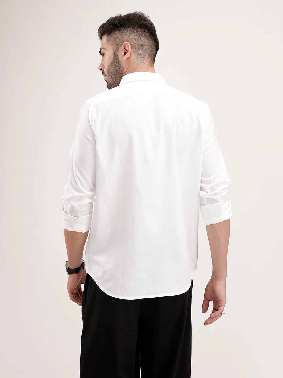 Slim Fit Full Sleeve Shirt | White - Image 3