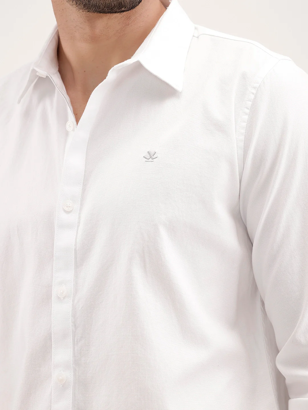Slim Fit Full Sleeve Shirt | White - Image 5