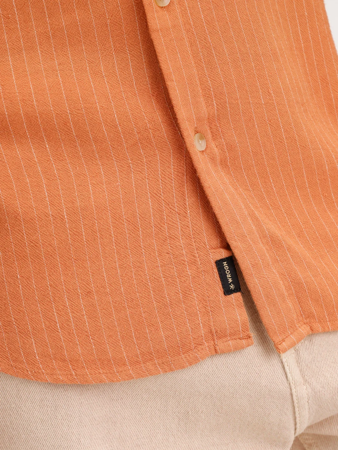 Slim Fit Half Sleeve Shirt | Rust - Image 5