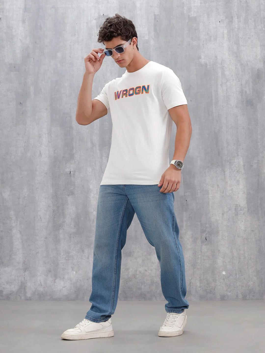 Slim Fit Iridescent Holographic T-Shirt | Off White - Image 2