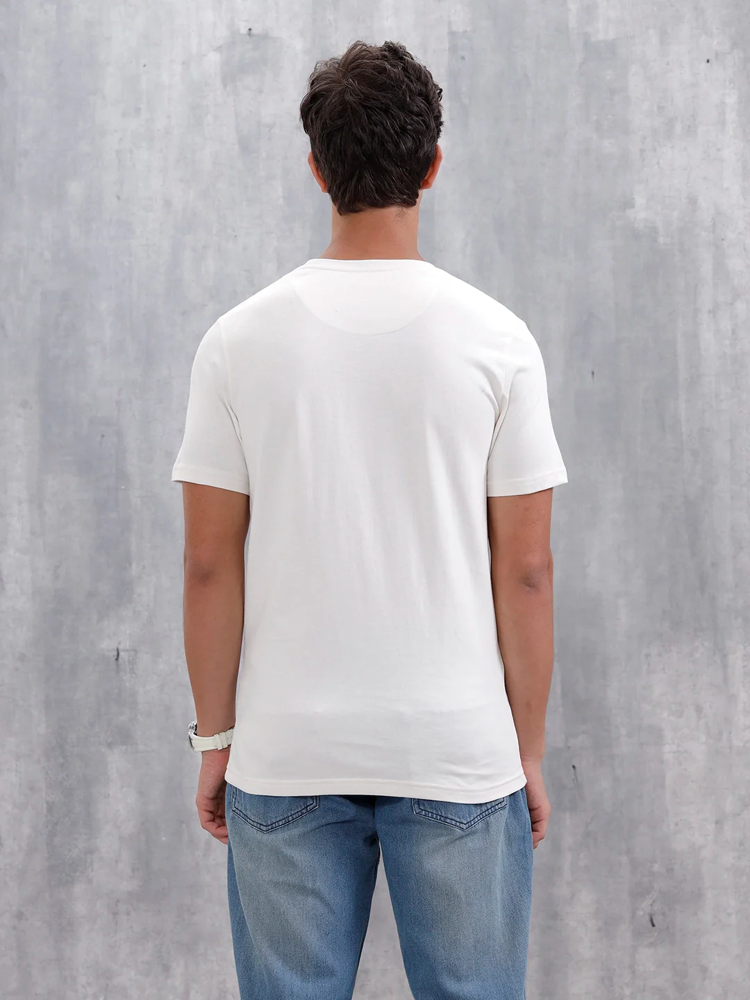 Slim Fit Iridescent Holographic T-Shirt | Off White - Image 3