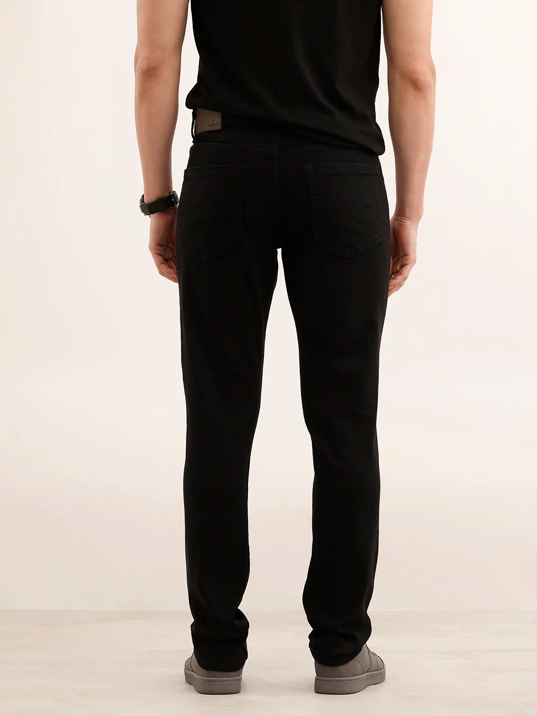 Solid Slim Fit Denim Jeans | Black - Image 3