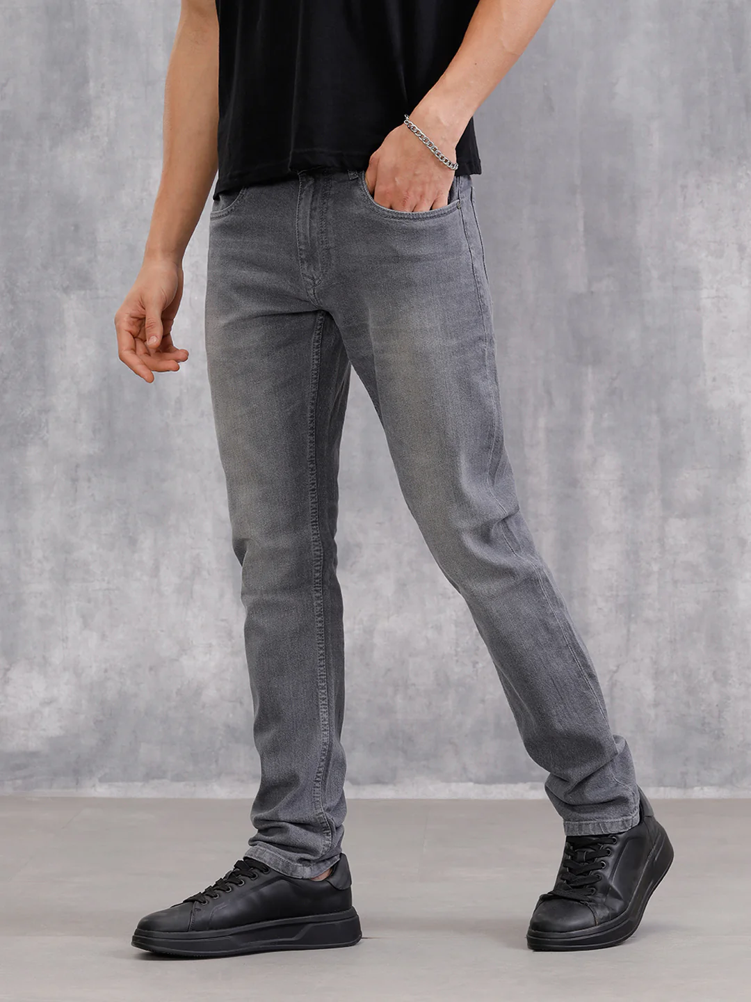Slim Fit Mid Wash Jeans I Mid Grey - Image 4