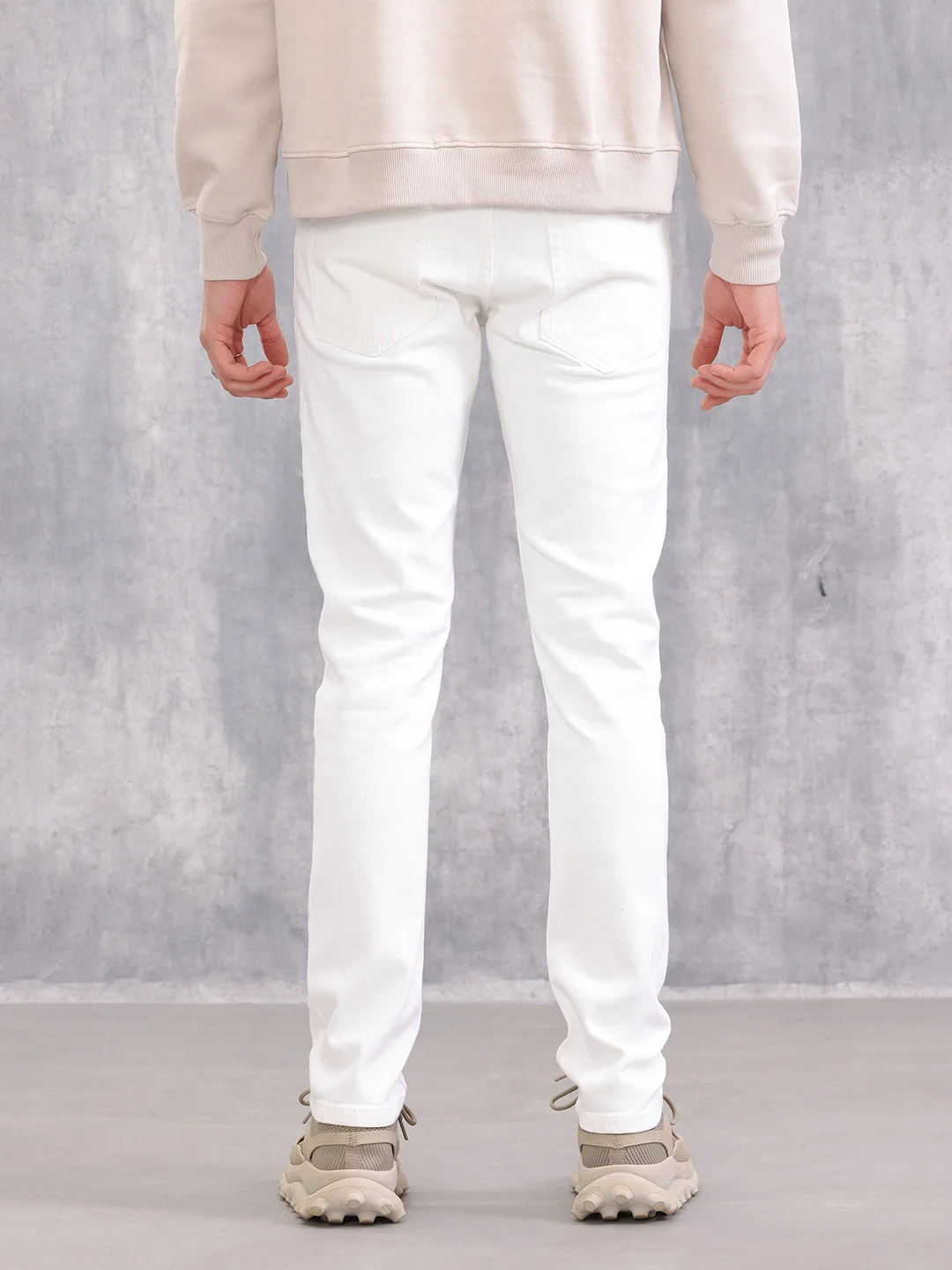 Slim Fit Paint Splash Jeans | White - Image 3