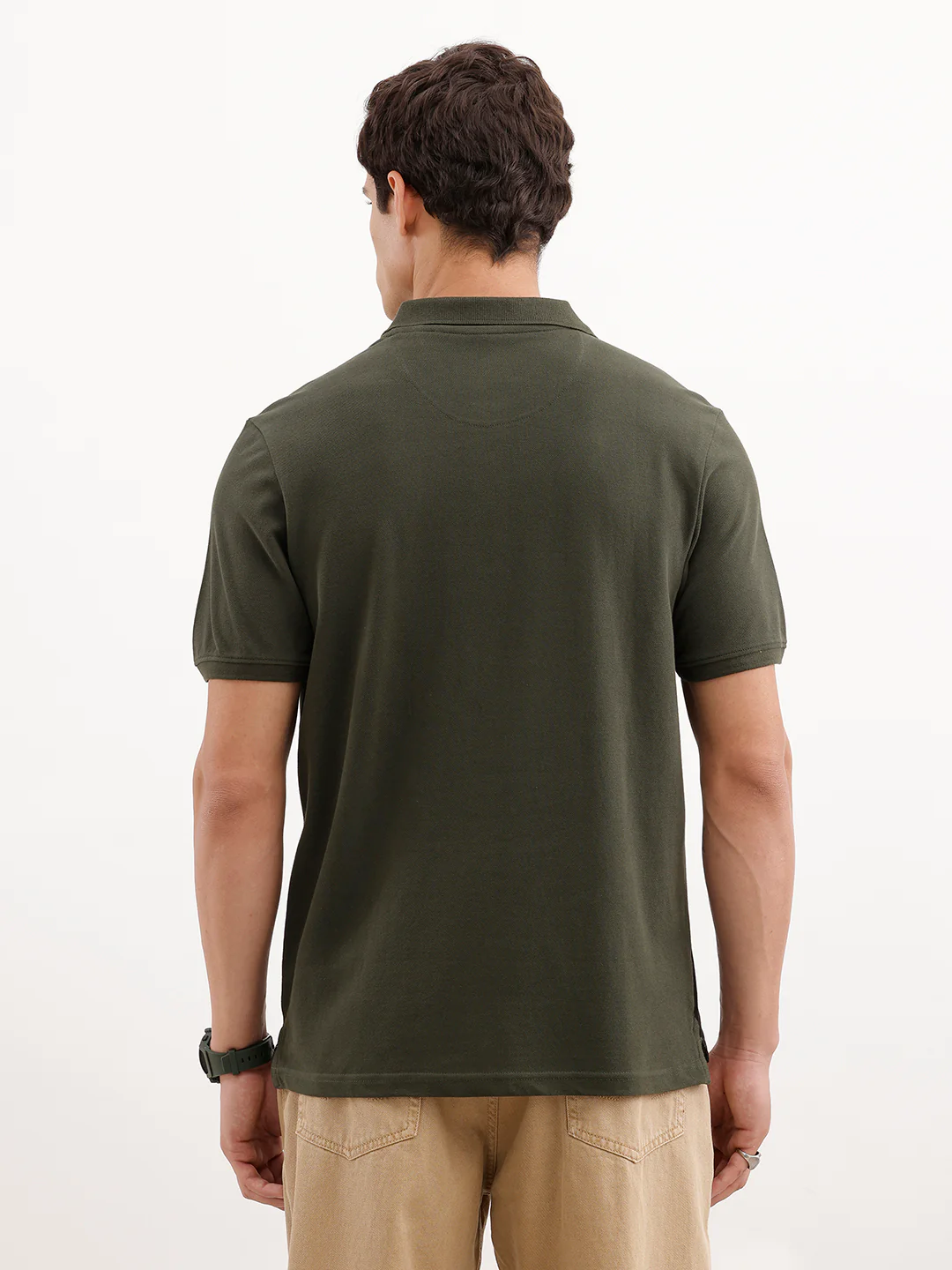 Slim Fit Placement Printed Polo T-Shirt  | Olive - Image 3
