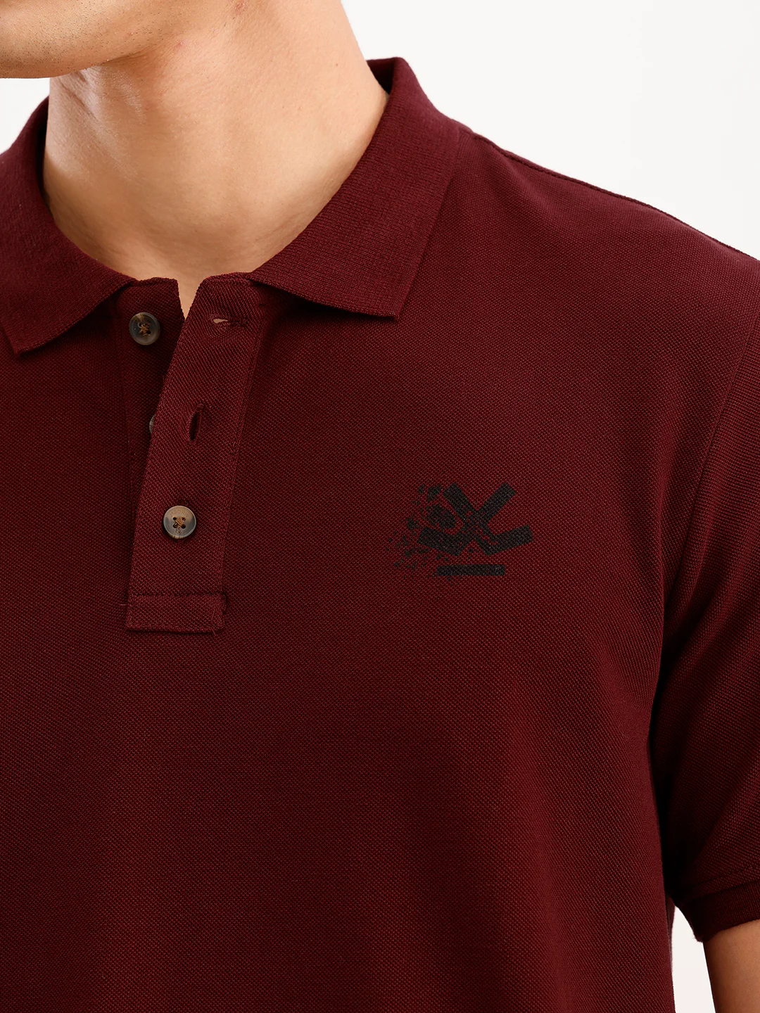 Slim Fit Placement Printed Polo T-Shirt  | Red - Image 5