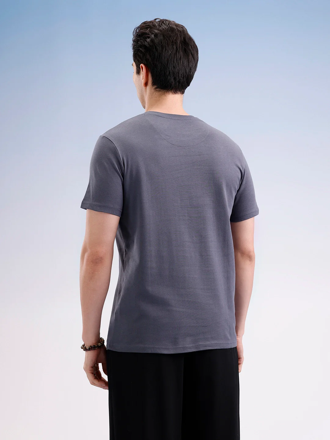 Slim Fit Placement Printed T-Shirt  | Dark Grey - Image 3