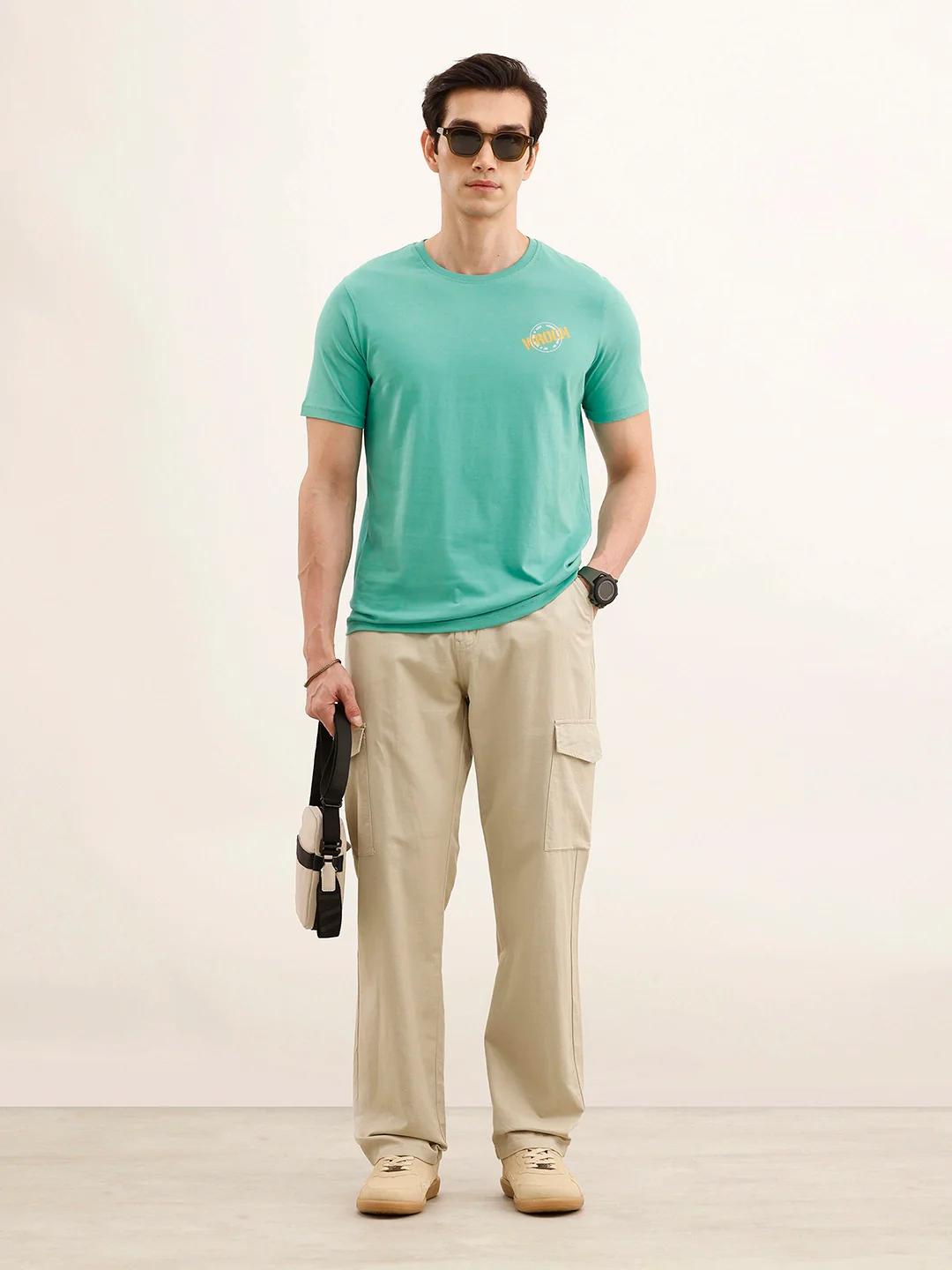 Slim Fit Placement Printed T-Shirt | Green - Image 2