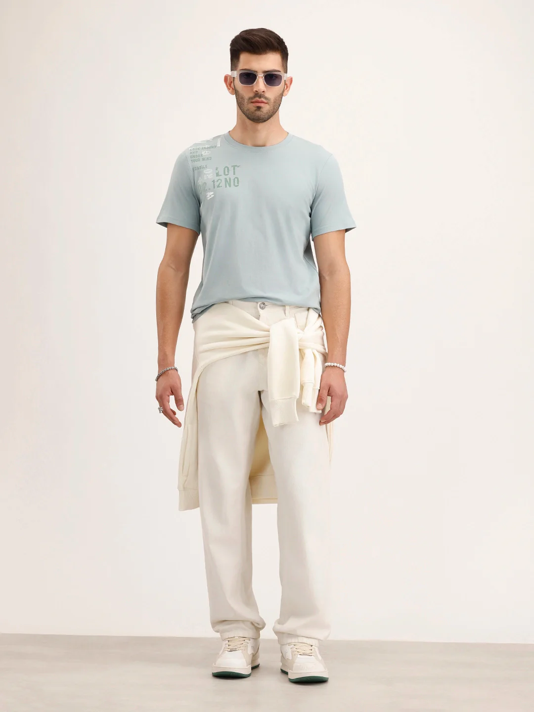 Slim Fit Placement Printed T-Shirt | Grey - Image 2