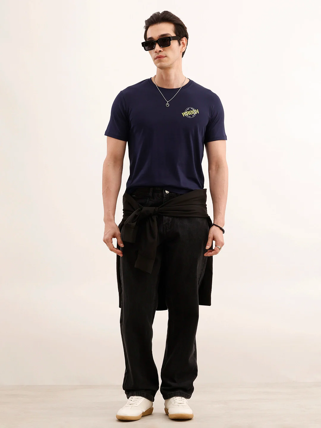 Slim Fit Placement Printed T-Shirt | Navy Blue - Image 2