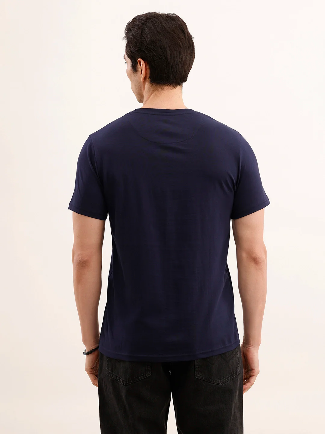 Slim Fit Placement Printed T-Shirt | Navy Blue - Image 3
