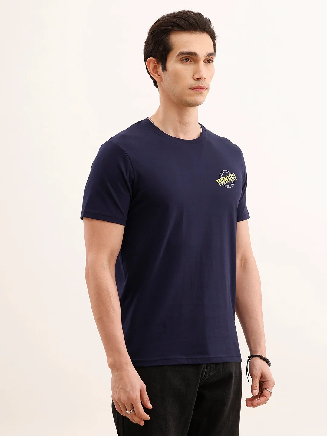 Slim Fit Placement Printed T-Shirt | Navy Blue - Image 4