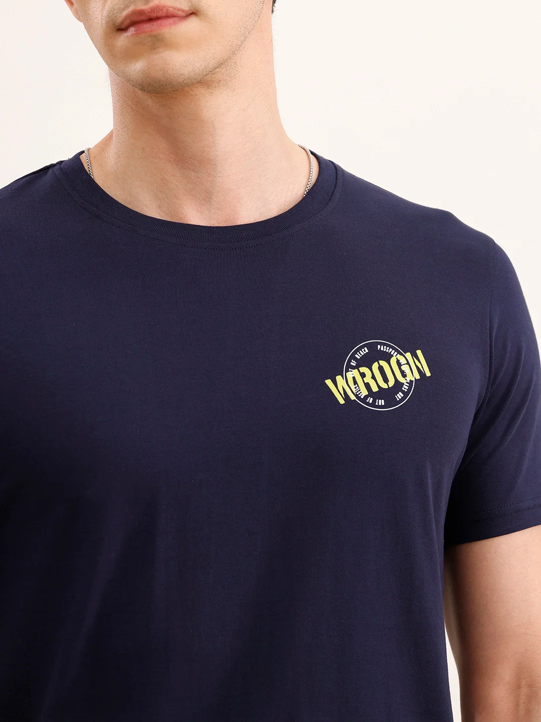 Slim Fit Placement Printed T-Shirt | Navy Blue - Image 5
