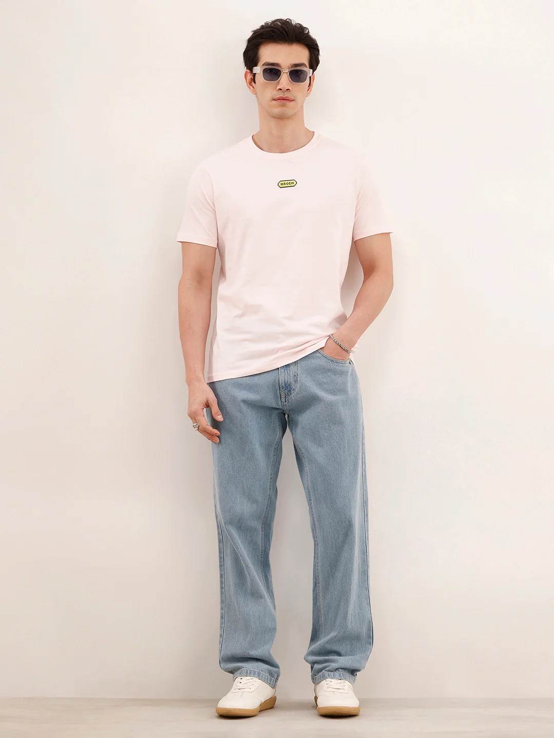 Slim Fit Placement Printed T-Shirt | Pink - Image 2