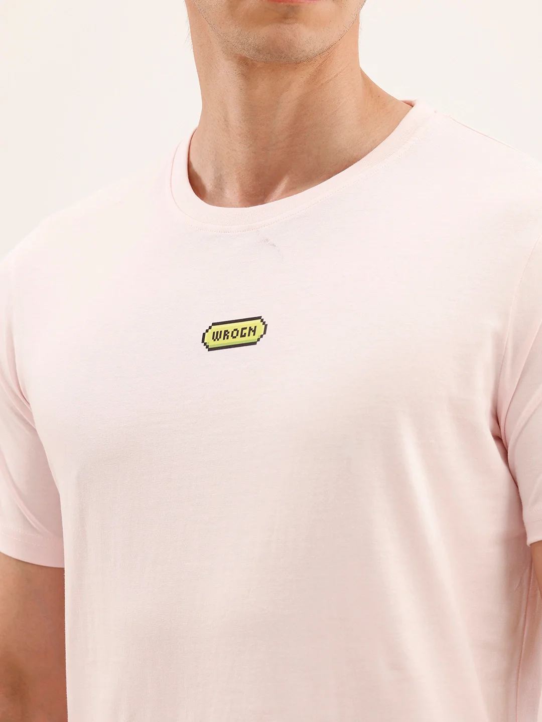 Slim Fit Placement Printed T-Shirt | Pink - Image 5