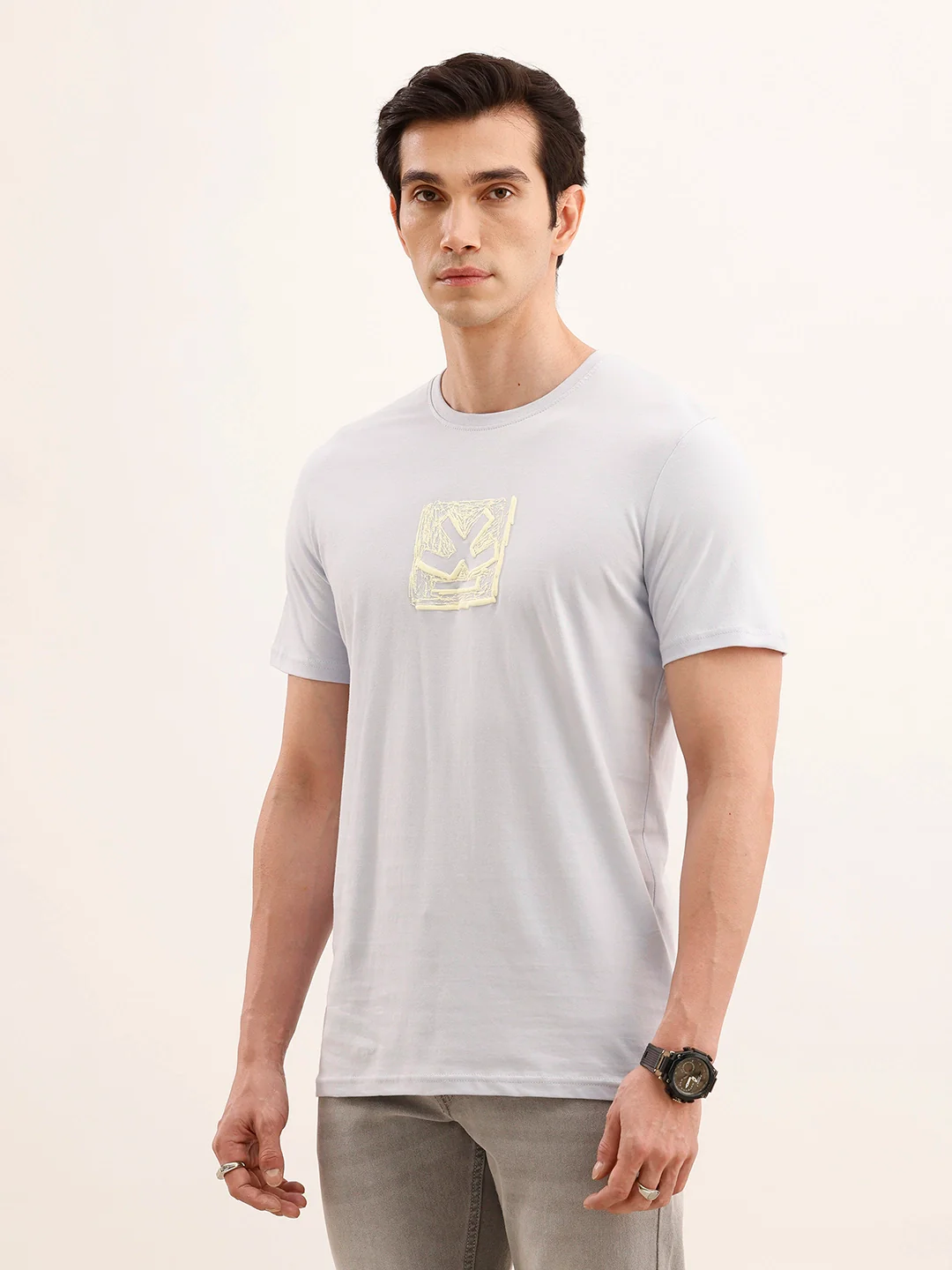 Slim Fit Puffer Printed T-Shirt | Blue - Image 4