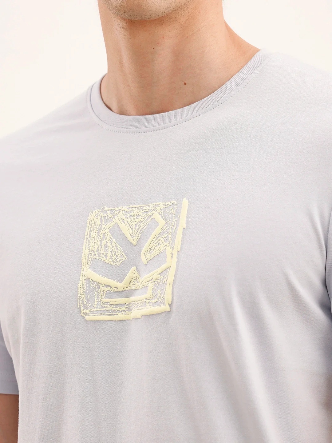 Slim Fit Puffer Printed T-Shirt | Blue - Image 5
