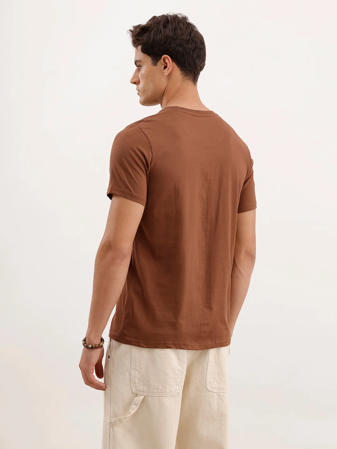 Slim Fit Puffer Printed T-Shirt | Brown - Image 3