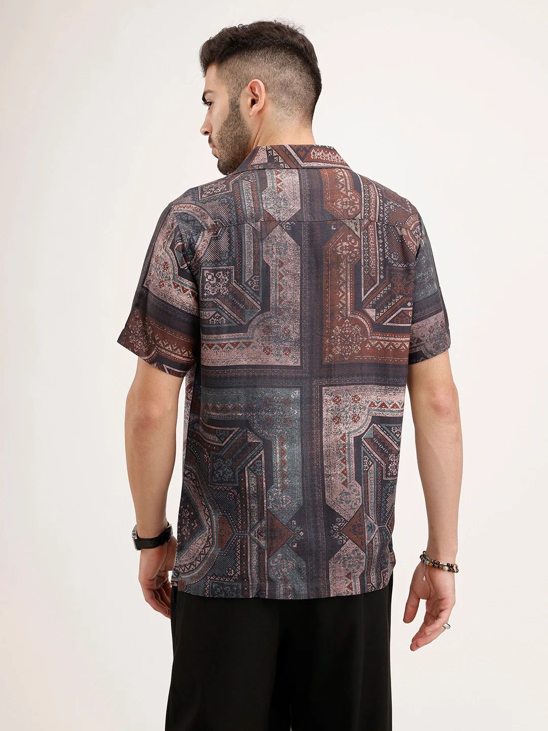 Slim Fit Resort Collar Shirt | Black - Image 3