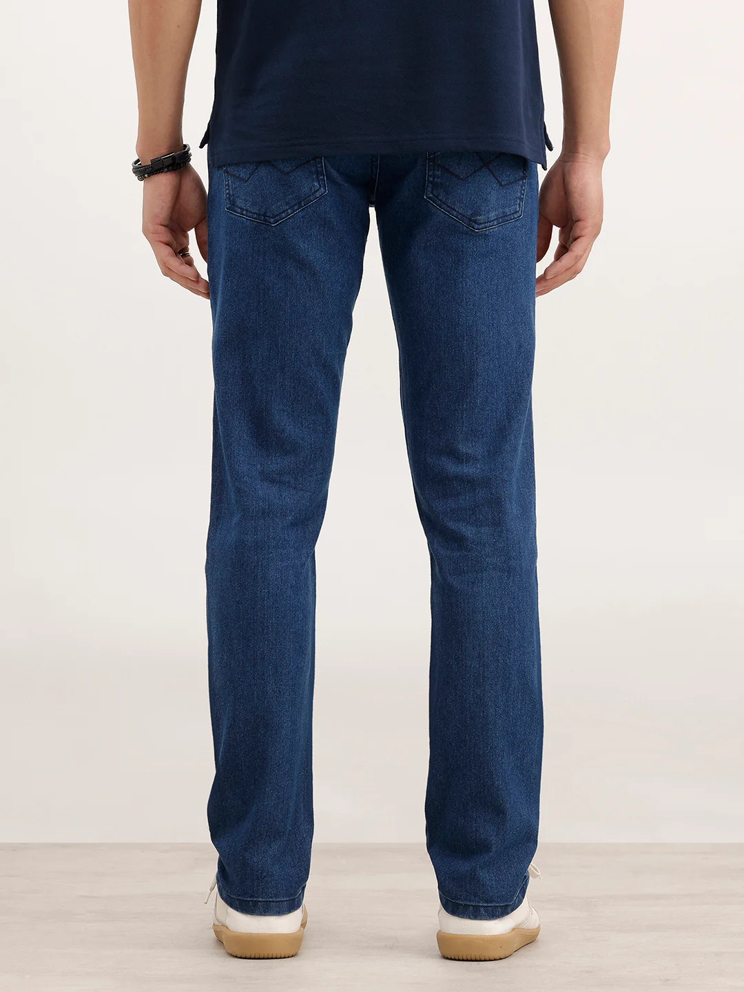 Slim Fit Solid Denim Jeans  | Blue - Image 3