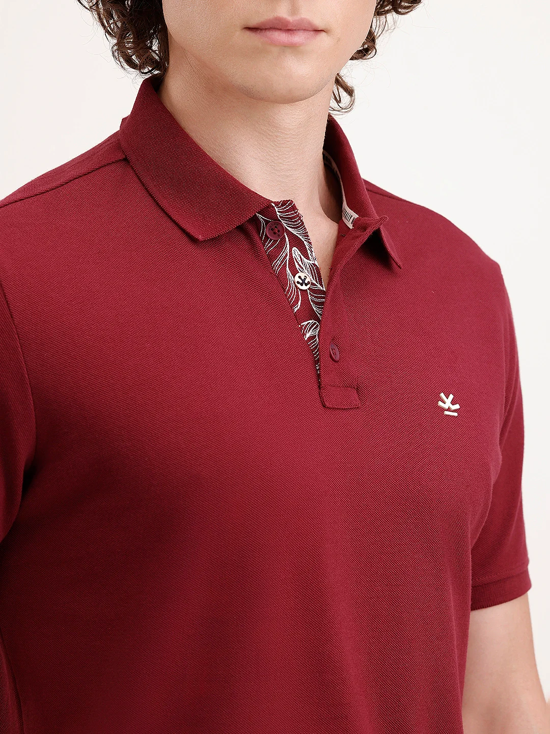 Slim Fit Solid Polo T-Shirt | Maroon - Image 5