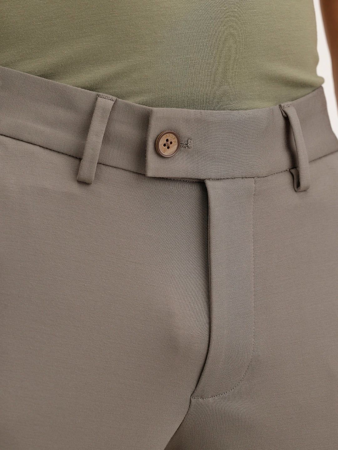 Slim Fit Solid Trouser | Green - Image 5