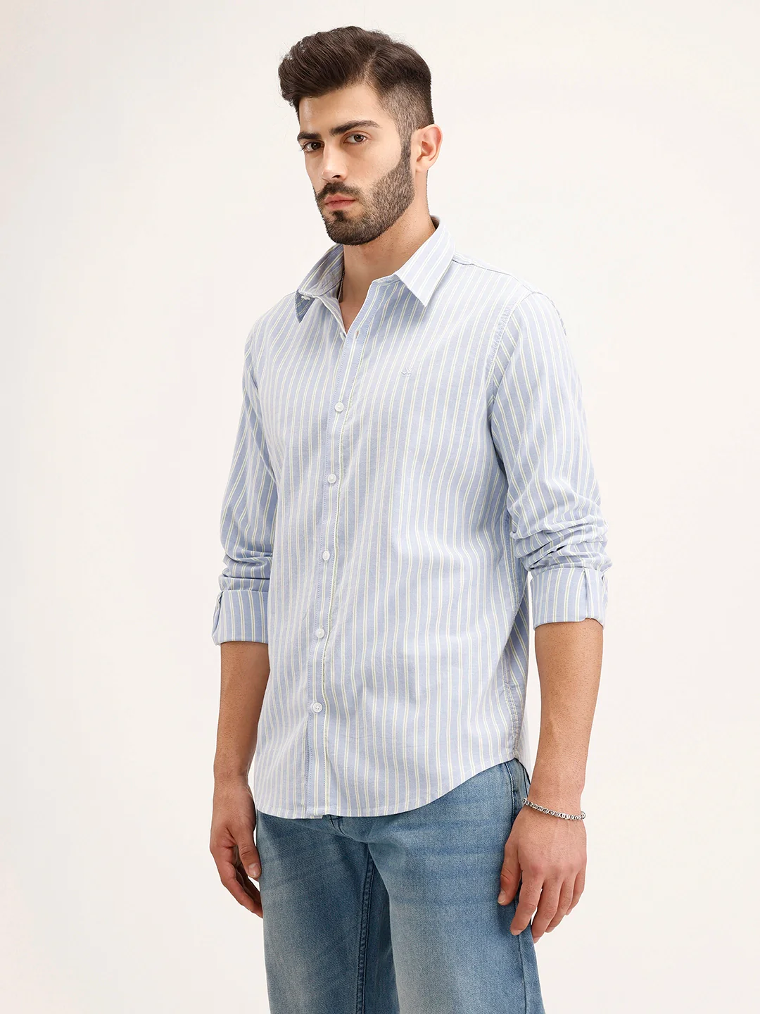 Slim Fit Striped Shirt | Blue - Image 4