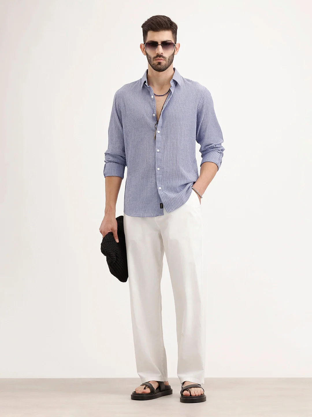 Slim Fit Striped Shirt | Blue - Image 2