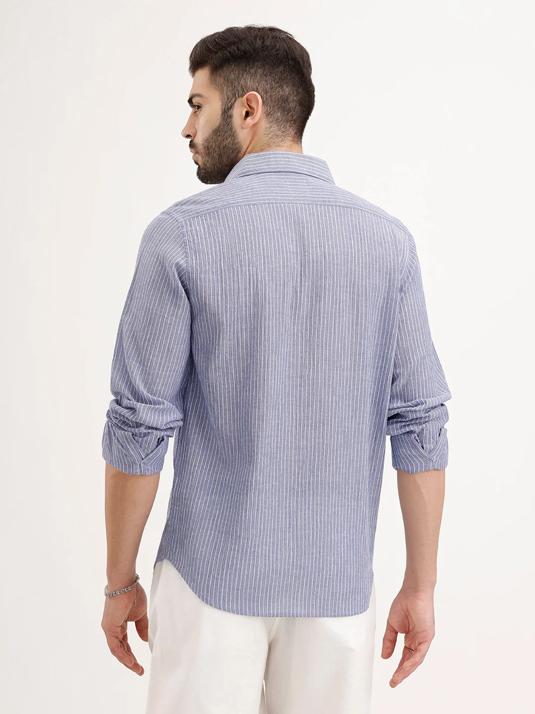Slim Fit Striped Shirt | Blue - Image 3