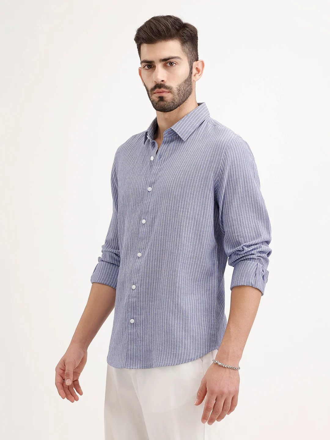 Slim Fit Striped Shirt | Blue - Image 4