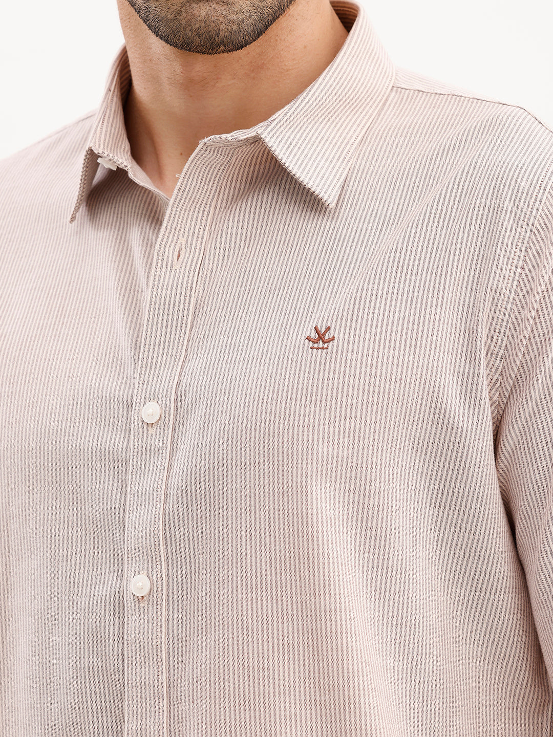 Slim Fit Striped Shirt | Brown - Image 5
