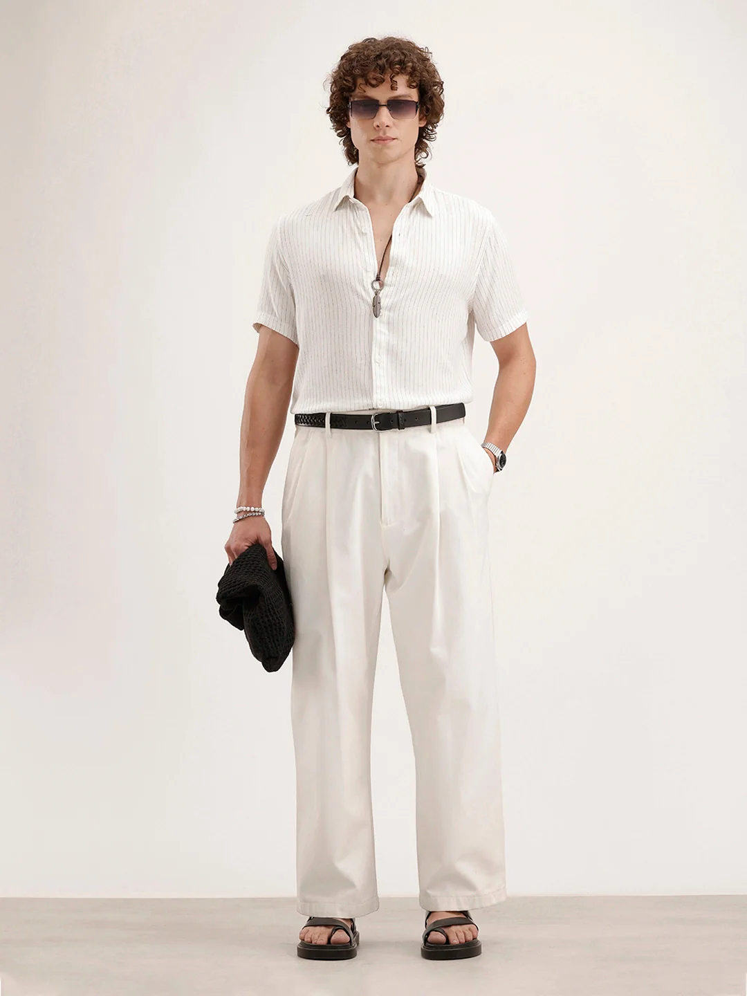 Slim Fit Striped Shirt | White - Image 2