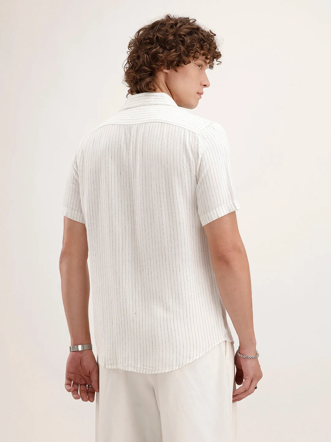 Slim Fit Striped Shirt | White - Image 3