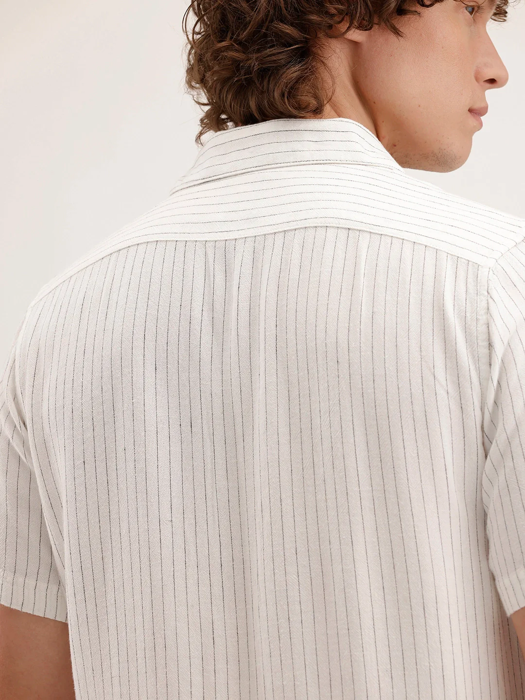 Slim Fit Striped Shirt | White - Image 5