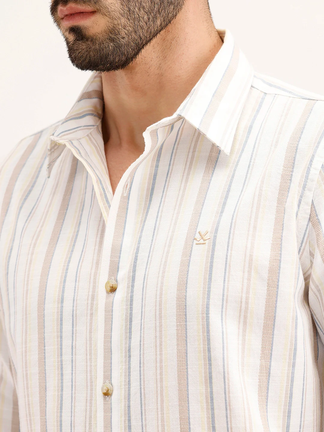 Slim Fit Striped Shirt | White - Image 5