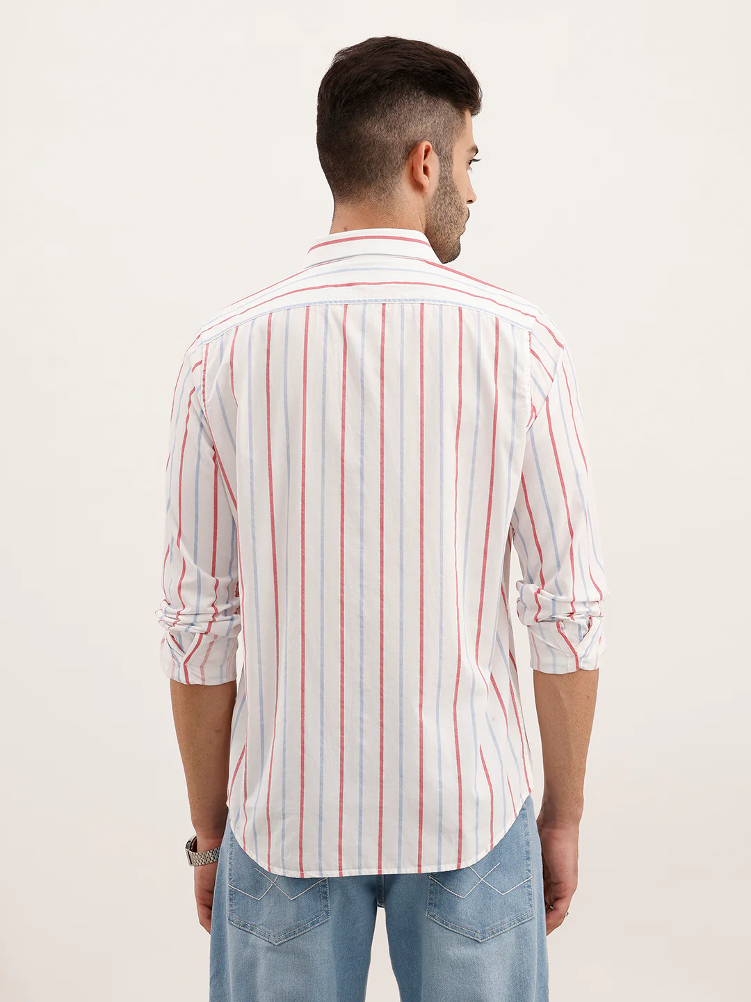 Slim Fit Striped Shirt | White - Image 3