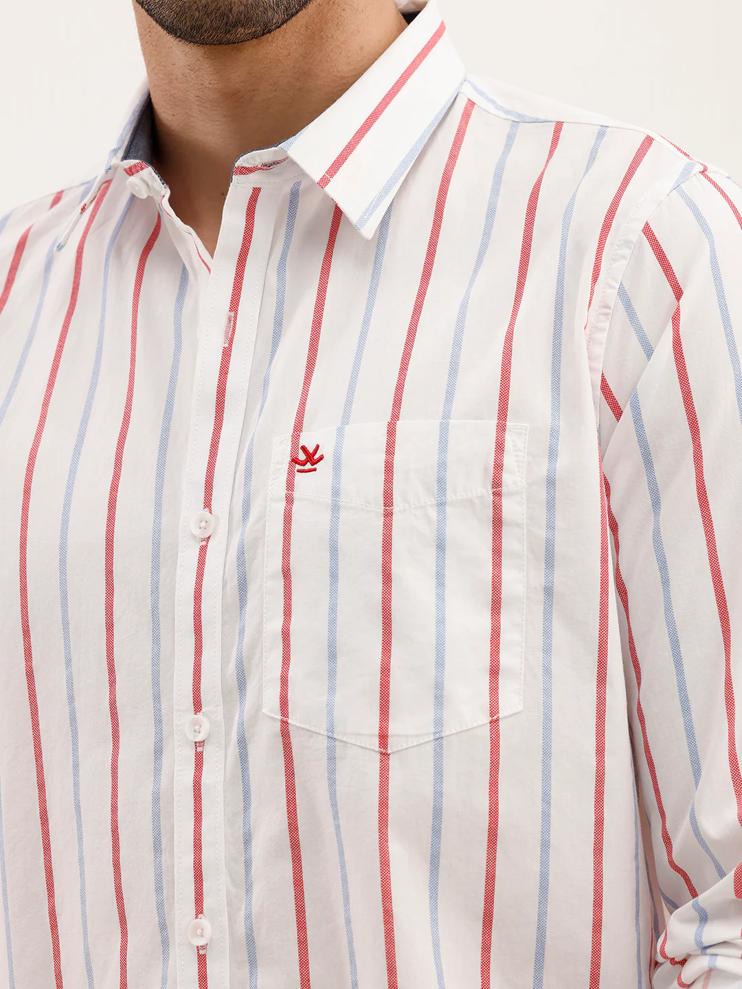 Slim Fit Striped Shirt | White - Image 5