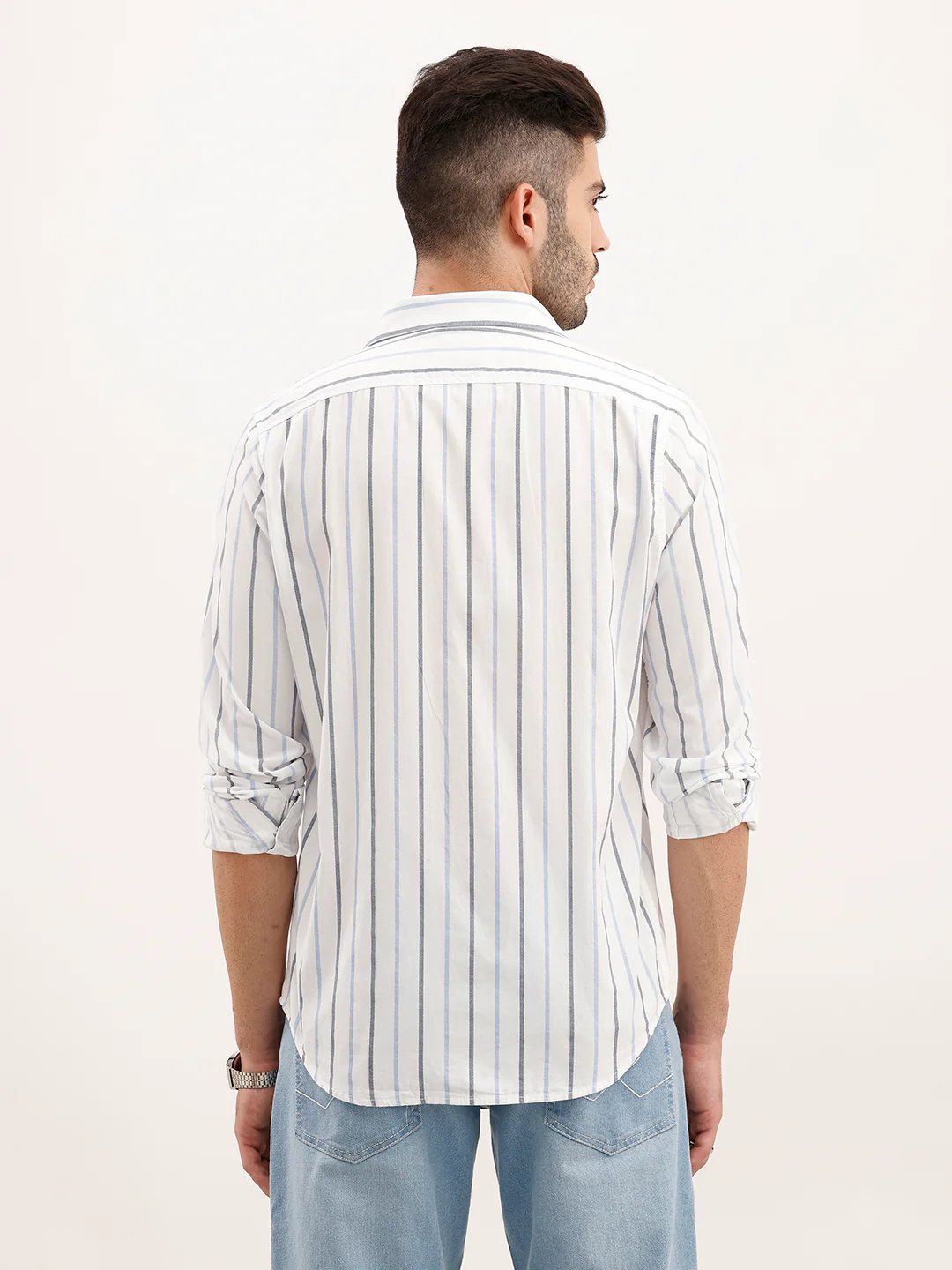 Slim Fit Striped Shirt | White - Image 3