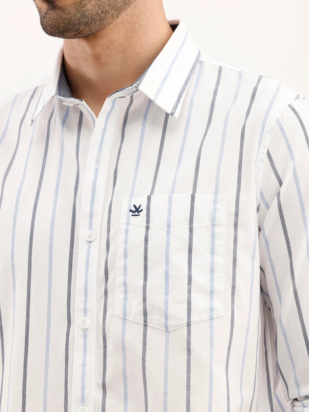 Slim Fit Striped Shirt | White - Image 5