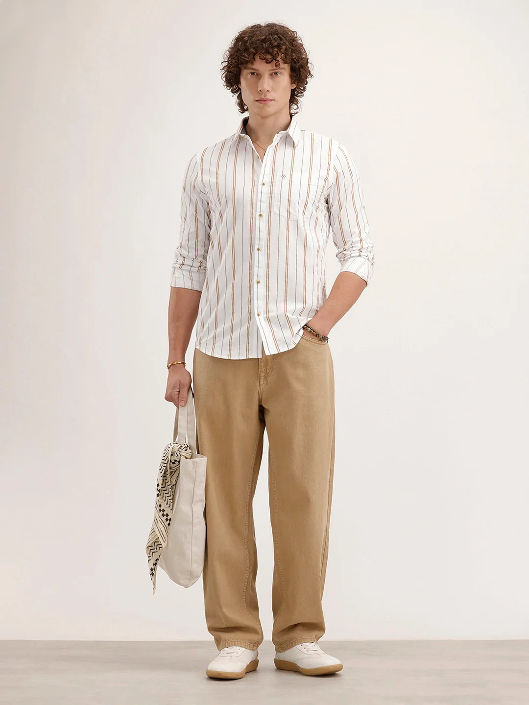 Slim Fit Striped Shirt | White - Image 2