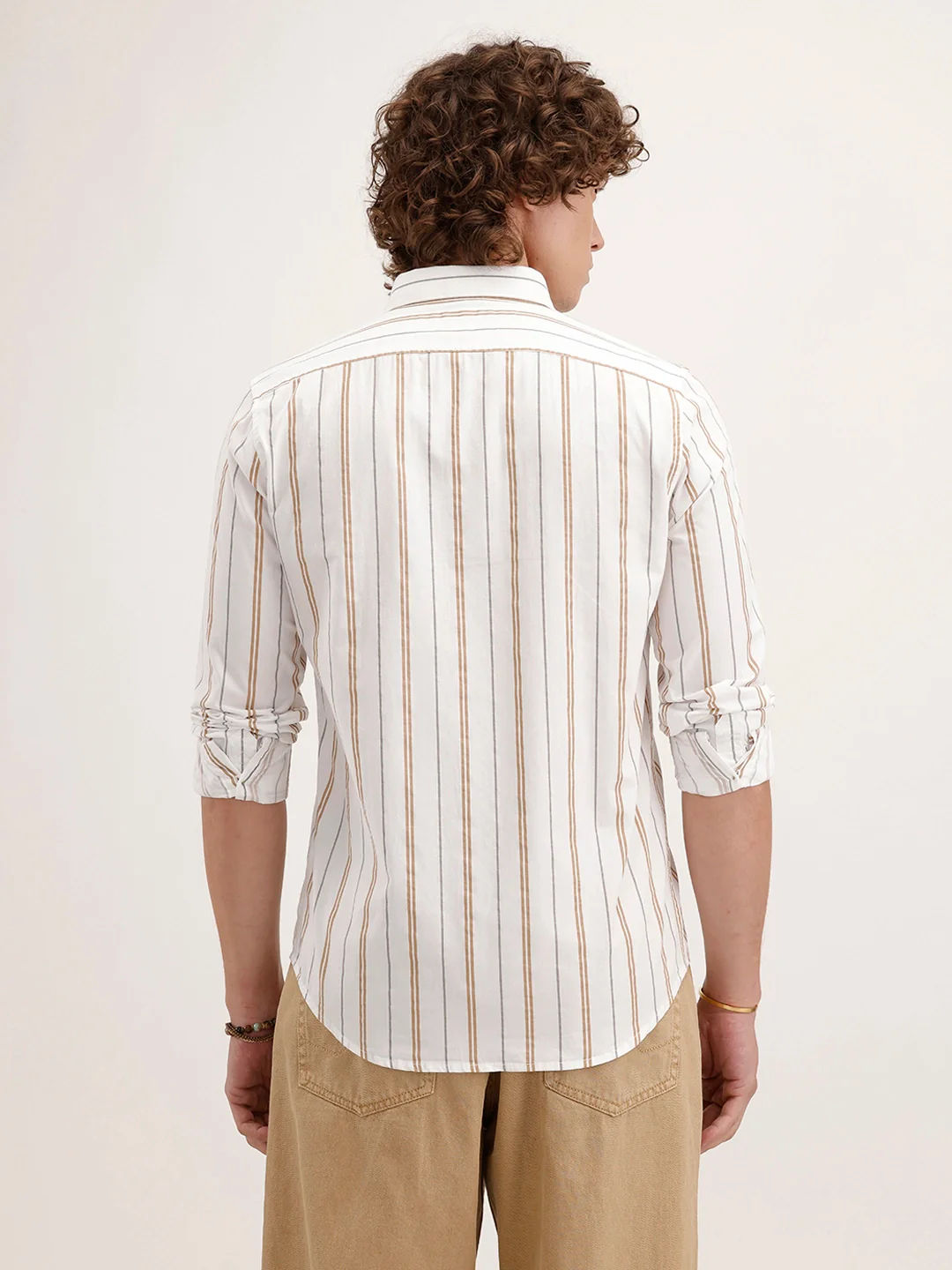 Slim Fit Striped Shirt | White - Image 3