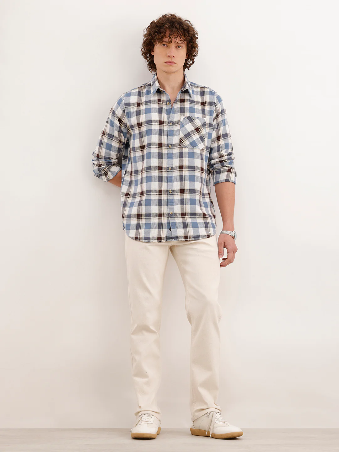 Slim Fit Textured Shirt  | Blue - Image 2