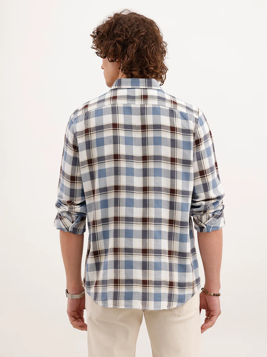 Slim Fit Textured Shirt  | Blue - Image 3