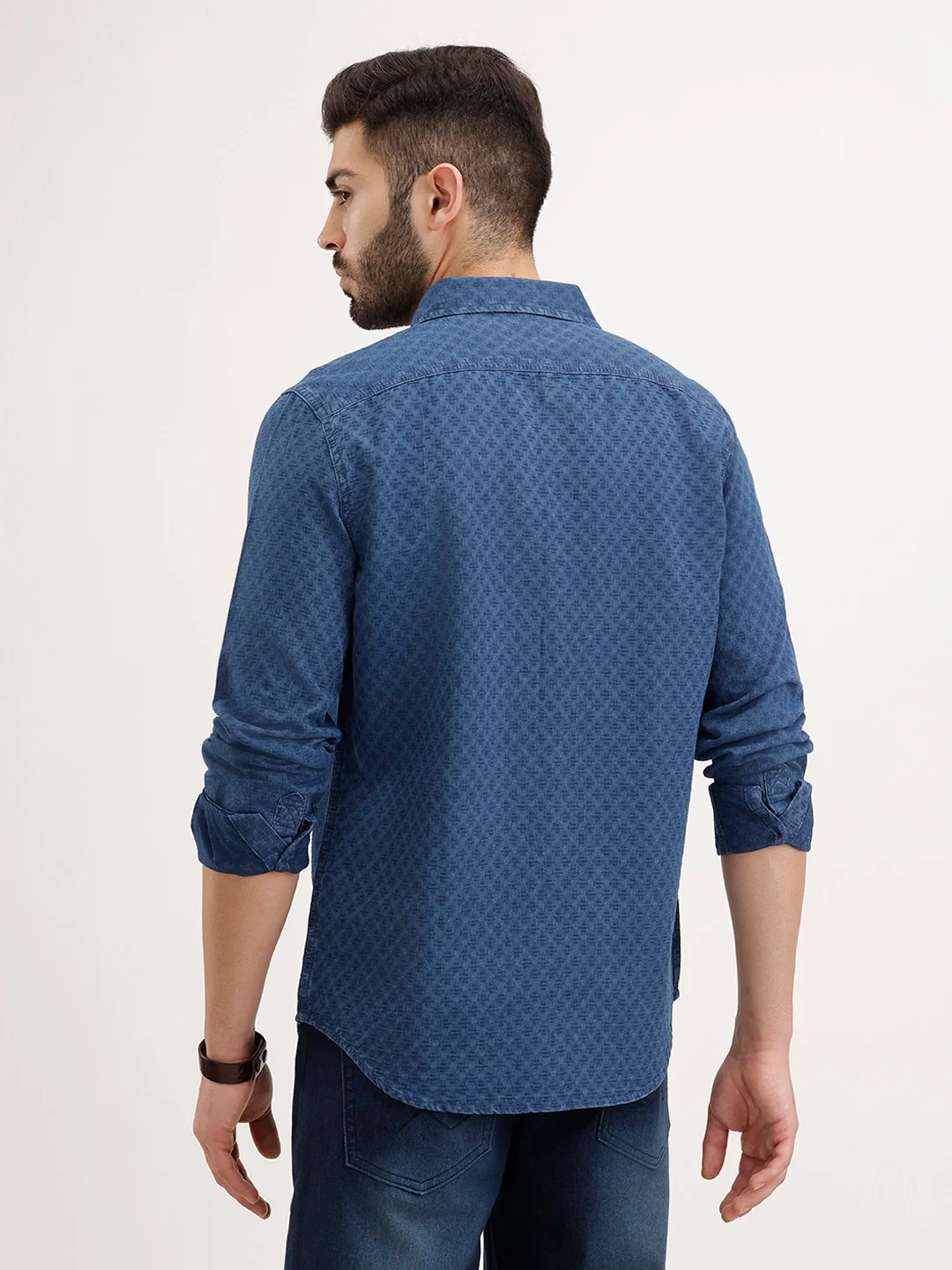 Slim Fit Textured Shirt | Blue - Image 3