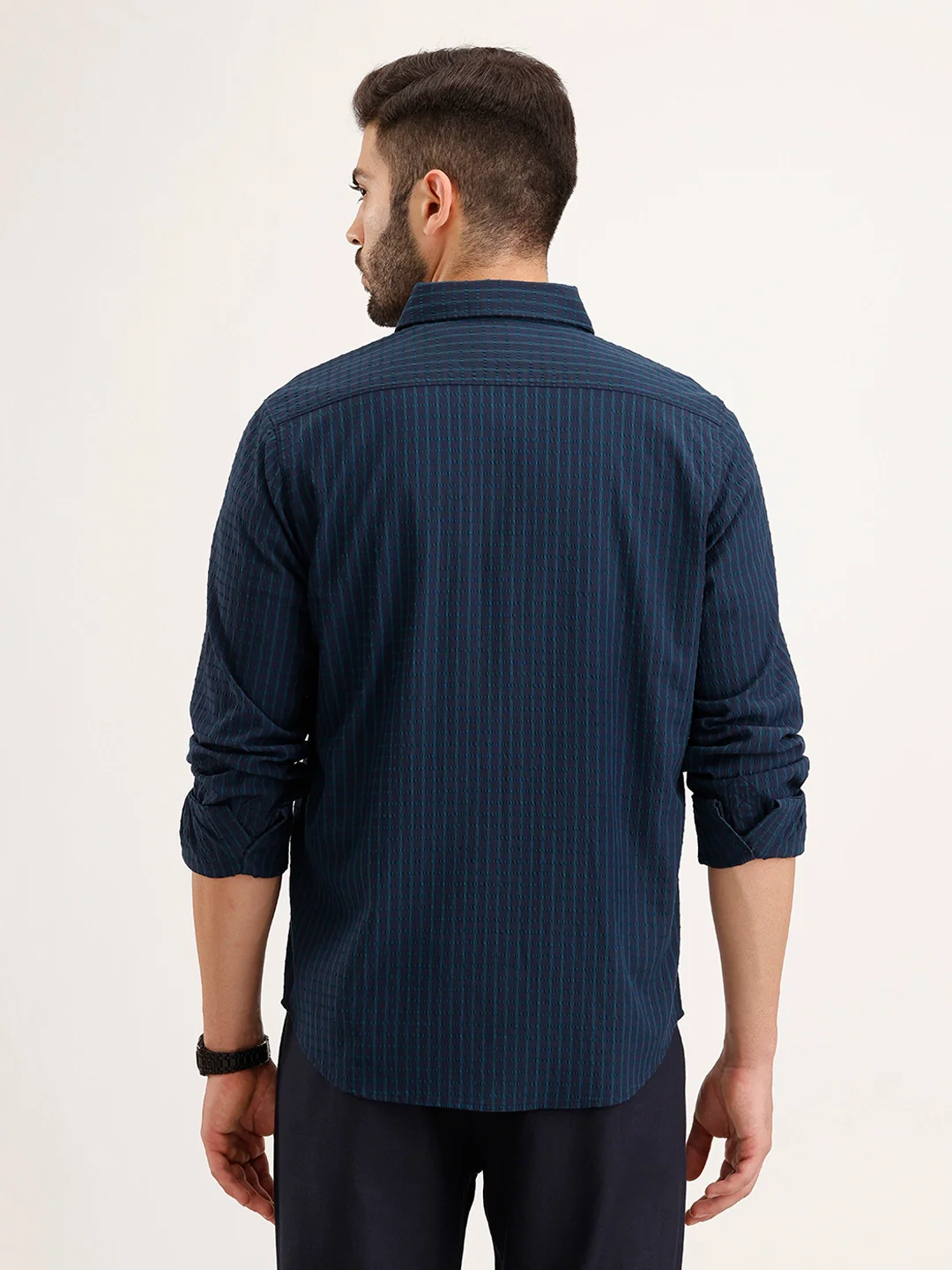 Slim Fit Textured Shirt | Blue - Image 3