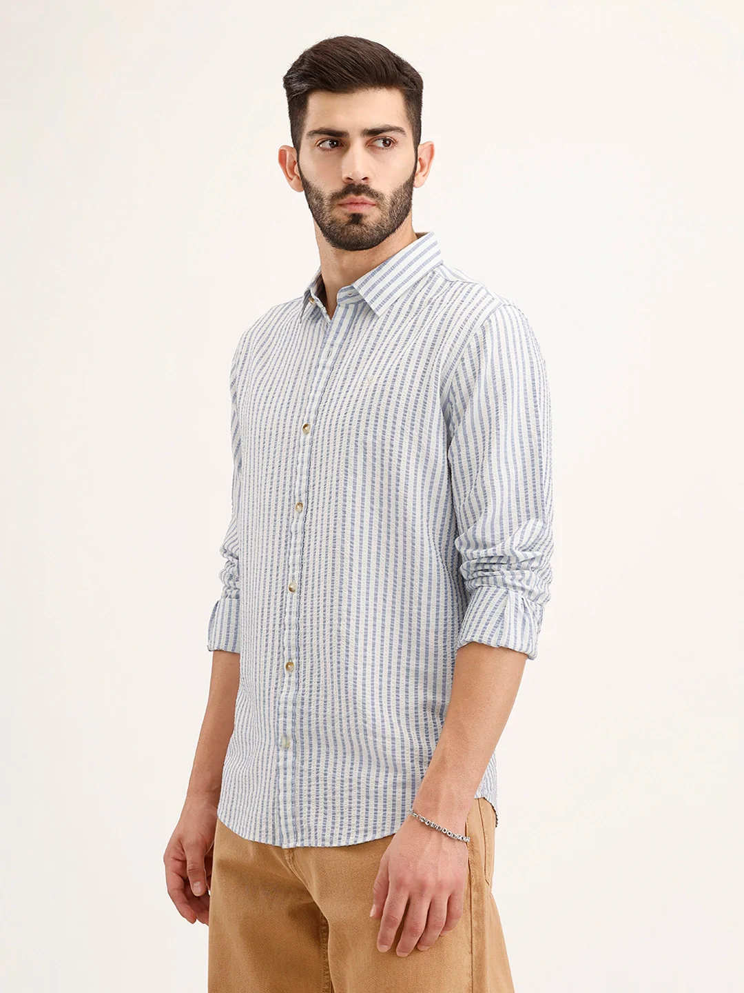 Slim Fit Textured Shirt | Blue - Image 4