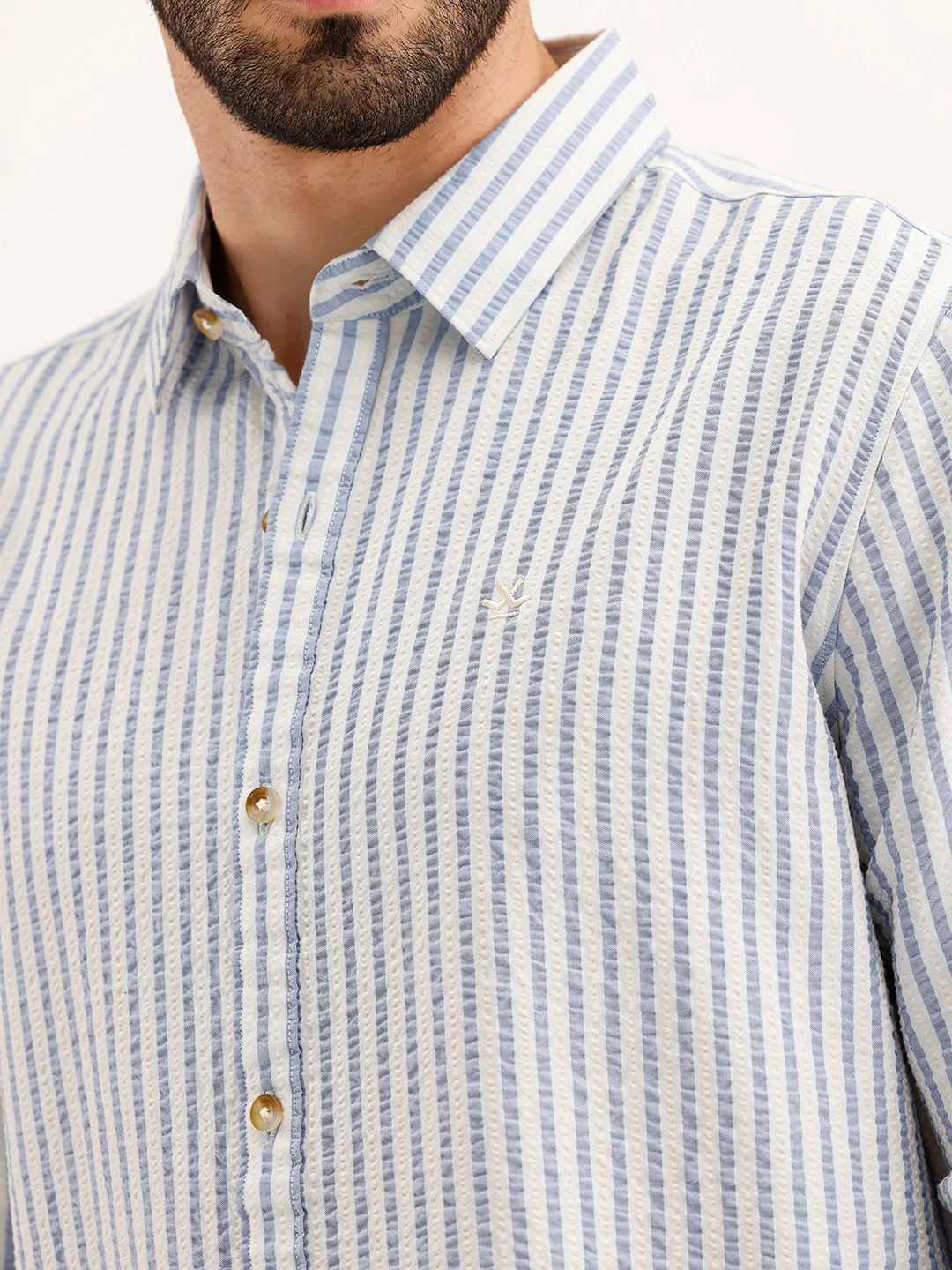 Slim Fit Textured Shirt | Blue - Image 5