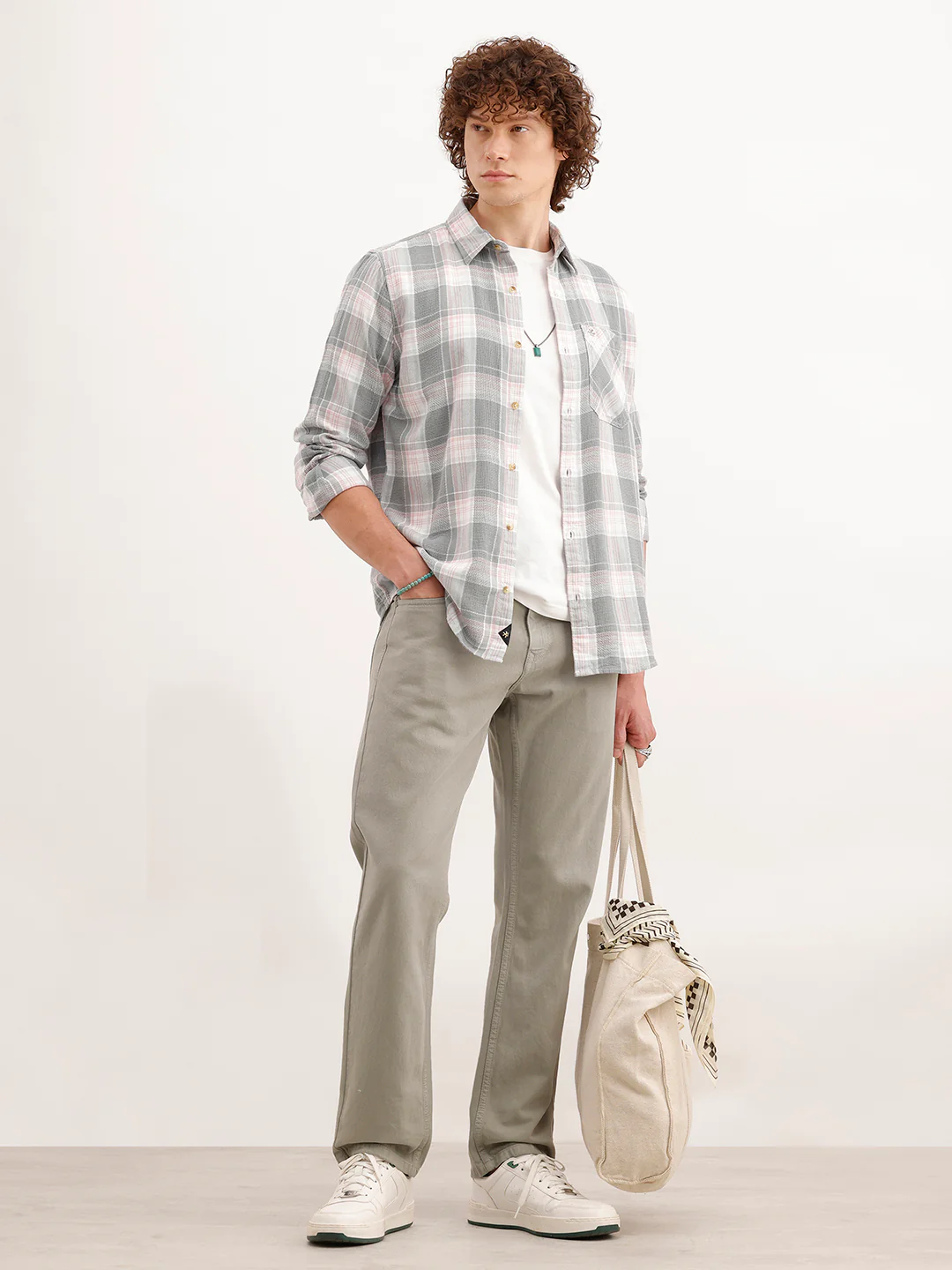 Slim Fit Textured Shirt  | Grey - Image 2